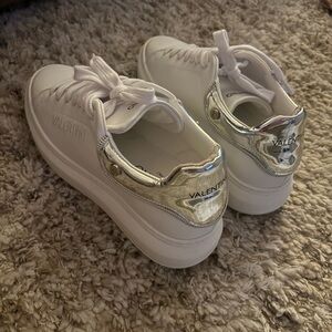 Valentino Women's Sneakers in White and Silver